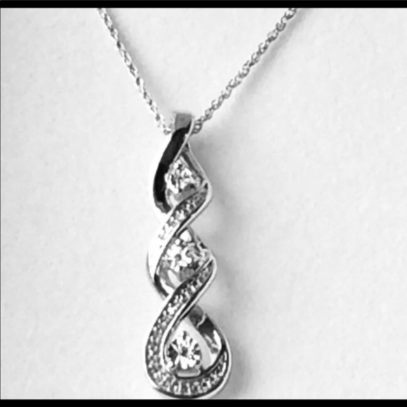 New Diamonds Charm Sterling Silver Free 18” Chain! - Picture 3 of 8